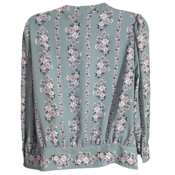 Floral Teal Blouse - Picture 2 of 11